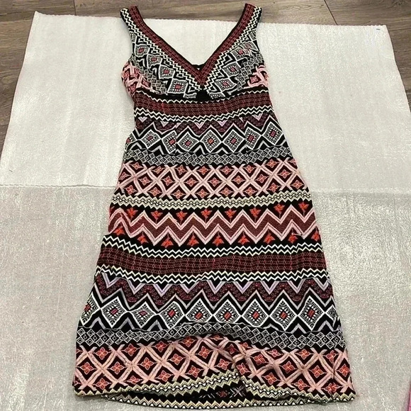 [US0]  Anthropologie Akemi + Kin Boho Geo-Embroidered Column Dress - Picture 3 of 12